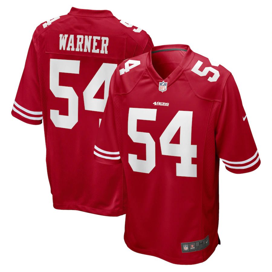 Men San Francisco 49ers 54 Fred Warner Nike Scarlet Game NFL Jersey